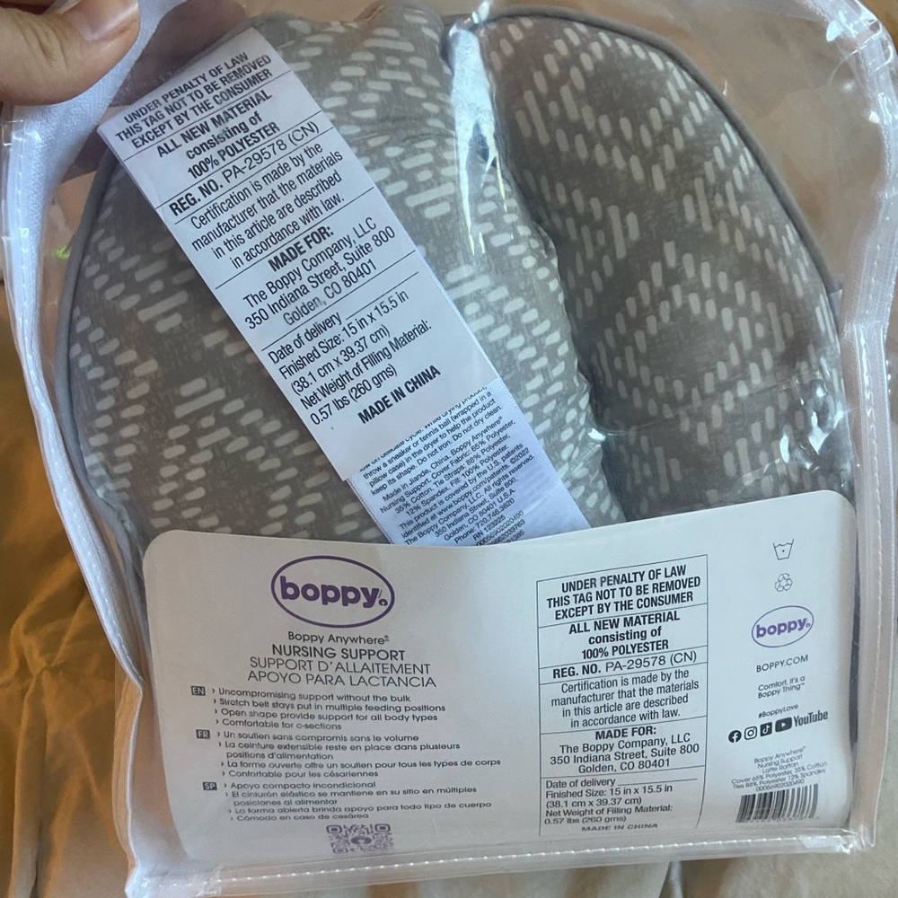 Travel Boppy nursing pillow